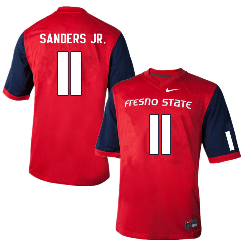 Men #11 Cale Sanders Jr. Fresno State Bulldogs College Football Jerseys Sale-Red - Click Image to Close